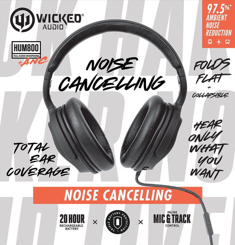 WICKED AUDIO HUM 800 WIRED ACTIVE NOISE CANCELLING – ARD Importing