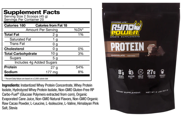 RYNO POWER PROTEIN PREMIUM WHEY CHOCOLATE POWDER