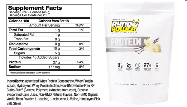 RYNO POWER PROTEIN PREMIUM WHEY VANILLA POWDER