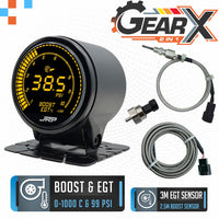 JRP Dual Digital Boost + EGT + Volts Gauge Kit 52mm EGT v2 - Stainless 3030 3mm
