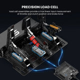 SIMSONN Pro X Ultra Pedals with Baseplate and Carbon Fiber Heel Plate Clutch & Brake & Throttle
