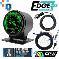 JRP Edge 3in1 Oil Pressure + Water Temp & Low Coolant Gauge 52mm