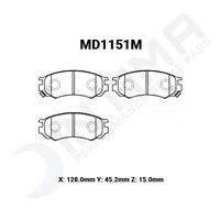 INTIMA SR FRONT BRAKE PADS – NISSAN PULSAR GTIR RNN14, PULSAR N15 SSS