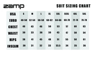 ZAMP Race Suit Size Chart